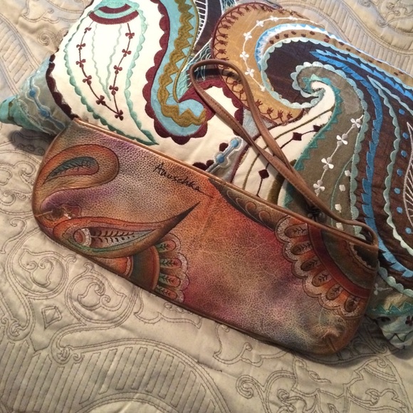 One of a kind signature Anuschka clutch