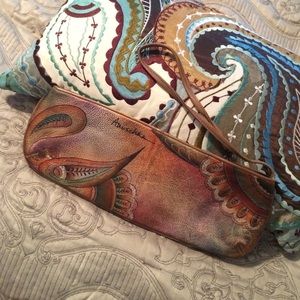 One of a kind signature Anuschka clutch