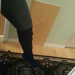 Navy Faux Suede Over the knee boot 8.5 New.