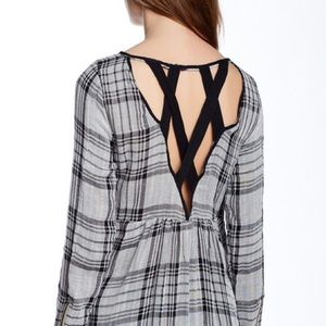 Free People long sleeve strappy back dress NWOT
