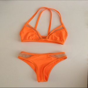 neon mesh cheeky bikini