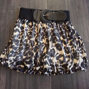 Cheetah print bubble mini skirt