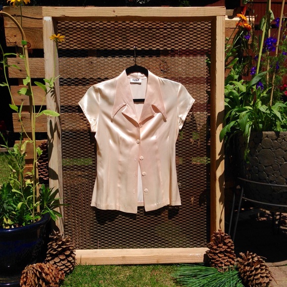 Light pink satin blouse