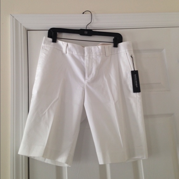 Banana Republic white knee length shorts.