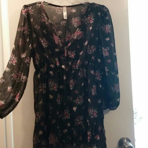 See through shirt, floral print