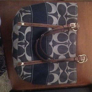 Denim coach purse