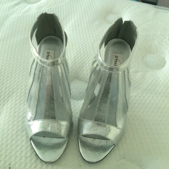 silver formal heels