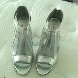 silver formal heels