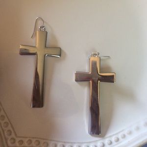 Hanging cross earrings