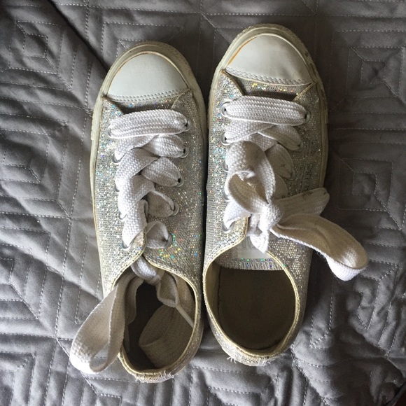 Sparkly silver converse