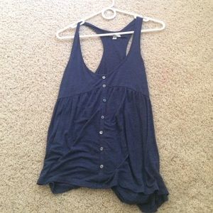 Navy racer back tank