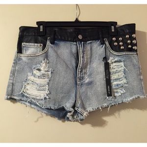 High waist jean shorts