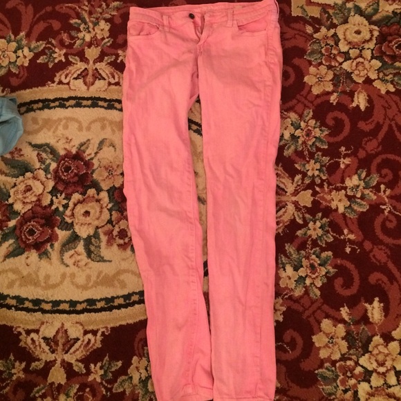 Super skinny hot pink jeans