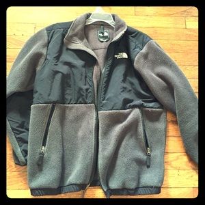North Face gray and black fleece