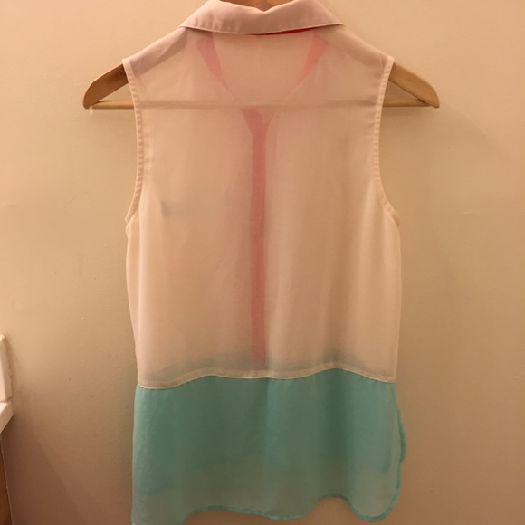 Color-block Sheer Top - Picture 2 of 3