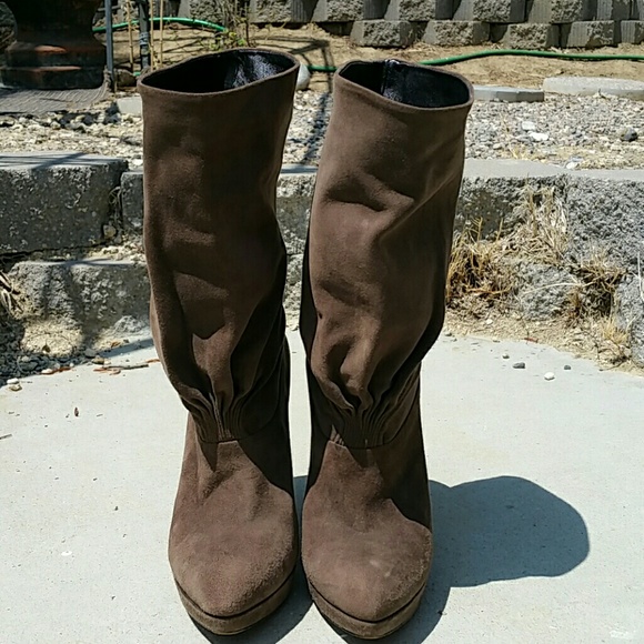 Prada Mid Calf Suede Booties - Picture 3 of 4