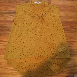 Semi Sheer Tie Neck Top