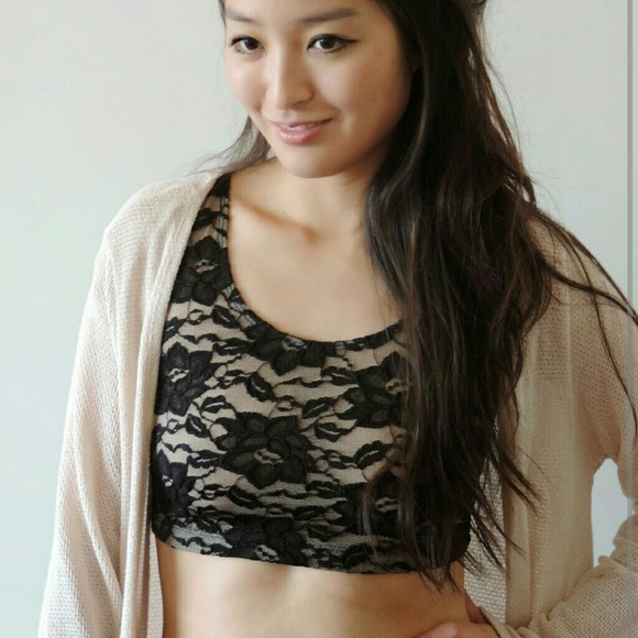 Lace crop top that doubles as an undergarment