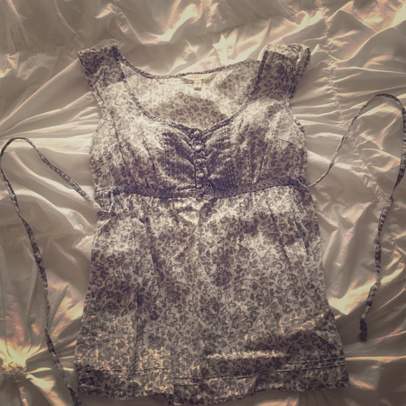 Floral Cotton Tie-Back Top