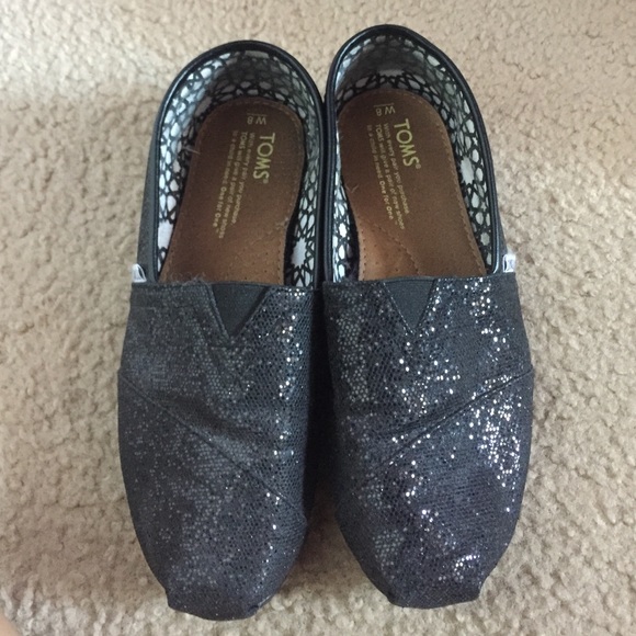 Black Glitter TOMS