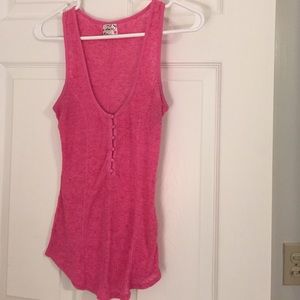 Free people pink button up tank