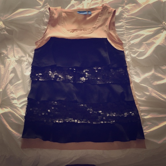 Vera Wang Black Sequin Blouse