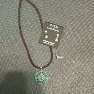 Blue jem Ring and Earings