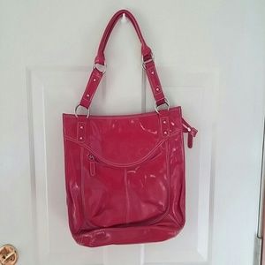 Red patent leather bag