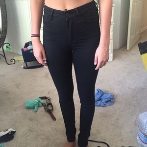 High Waisted Black Denims