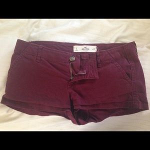 Burgundy hollister low rise shorts. Size 5.