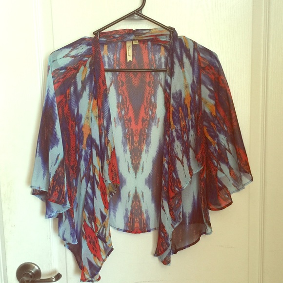 Multi colored short kimono