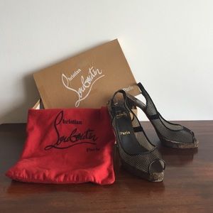 Christian Louboutin Open Toe Slingbacks