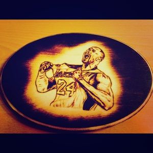 Kobe Bryant Wood Burning