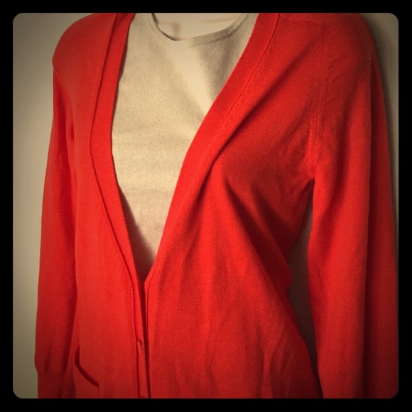 J Crew Red Cardigan Sweater