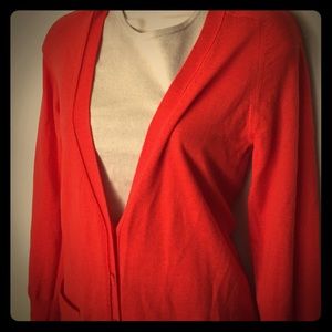 J Crew Red Cardigan Sweater