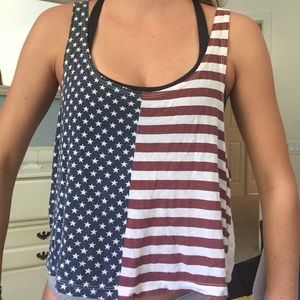 Brandy American Flag Racerback Tank