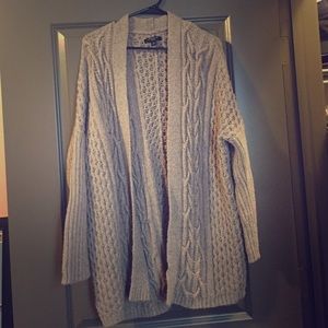 Slouchy brown knit cardigan