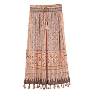 Boho Printed Silk Skirt