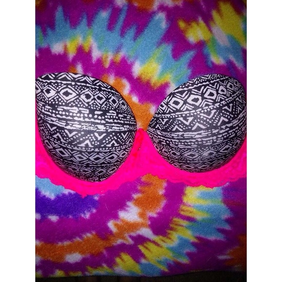 XOXO Other - Strapless Hot pink/ Tribal Print Push Up Bra