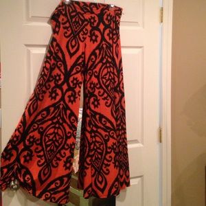 Orange and Black Palazzo Pants