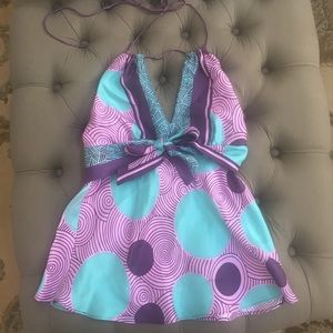 New Nicole Miller silk halter top size Petite XS