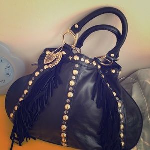 Inspired black fringe purse
