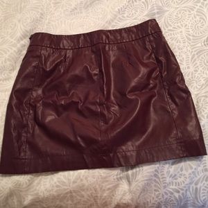 Faux maroon leather skirt. Perfect for fall!