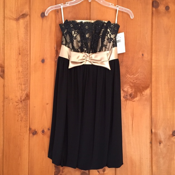 New with tags Jessica McClintock Black/Gold Dress