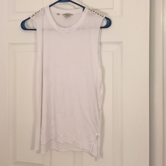 Guess silver studded white muscle tank - Picture 1 of 4