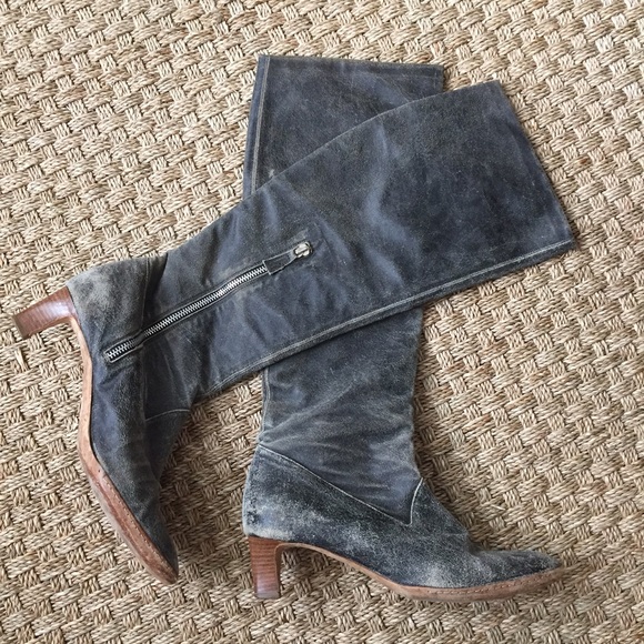 Versus by Versace vintage distressed leather boots