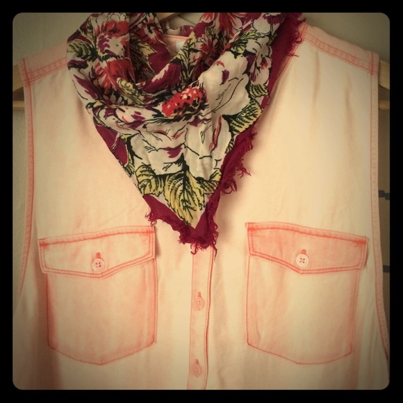 Aritzia Pink Henley Blouse
