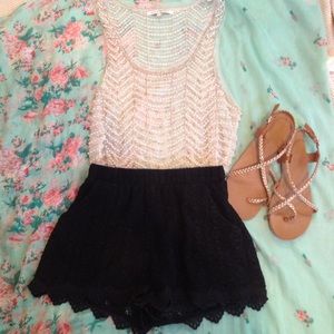 *SOLD* Black lace shorts