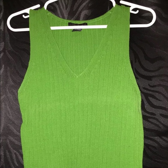 THE LIMITED Kelly Green Ribbed Tank Top Sz Large