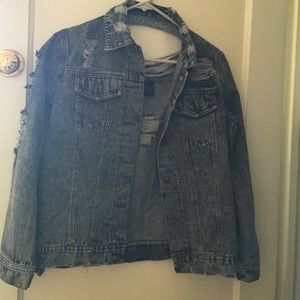 distressed denim jacket